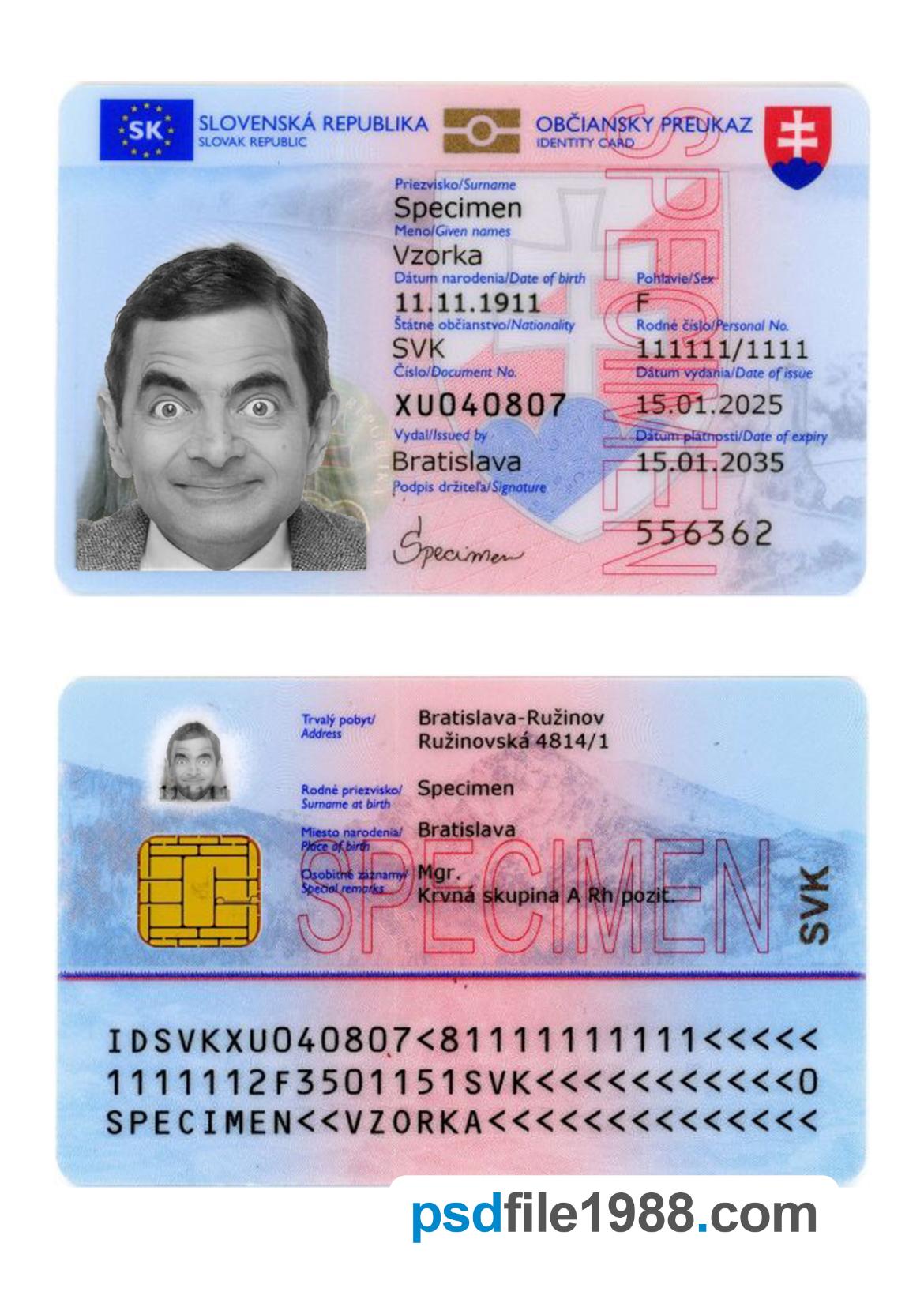 Slovakia ID Card 2025-Present